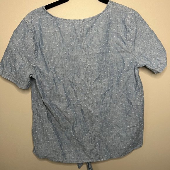 Madewell Chambray Novel Tie-Front Top - Small - Picture 5 of 5